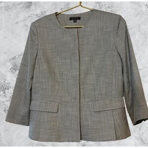 Ann Taylor Gray Open-Front Blazer